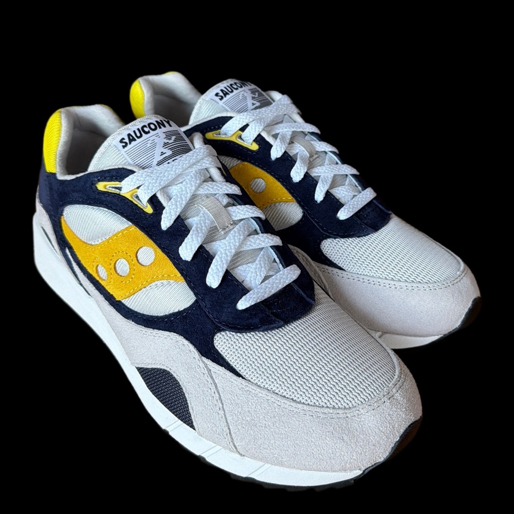 🔥Saucony SHADOW 6000  Men's size 11 Sneakers -Navy, Yellow, Blk, & White *NEW* - Picture 4 of 13